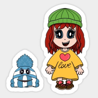 Beanie Sue and Slink Sticker